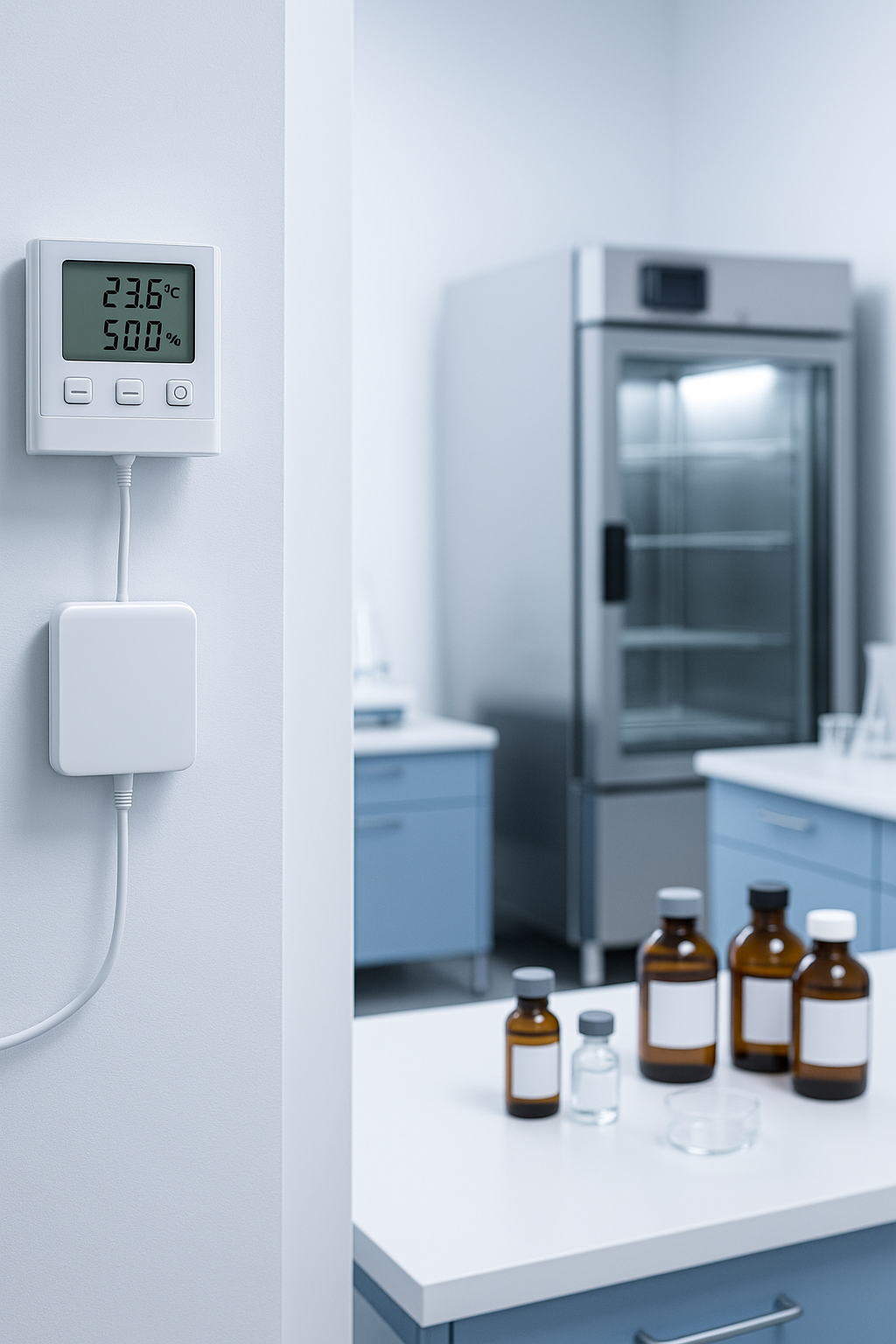 Registro de temperatura y humedad en laboratorio con reportes automáticos